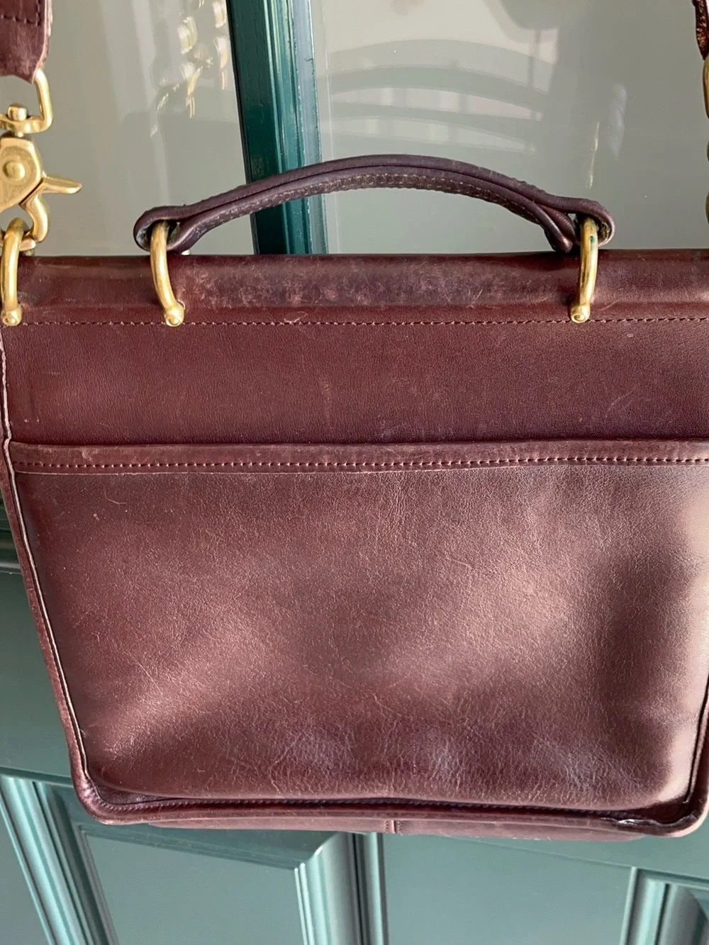 Coach Willis Leather Top-Handle Crossbody Bag - Mahogany